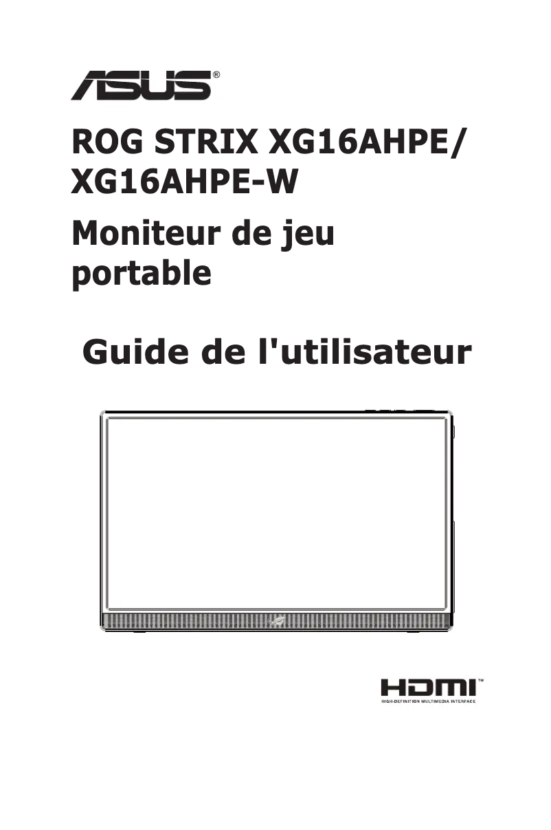 Page 1 de la notice Manuel utilisateur Asus XG16AHPE