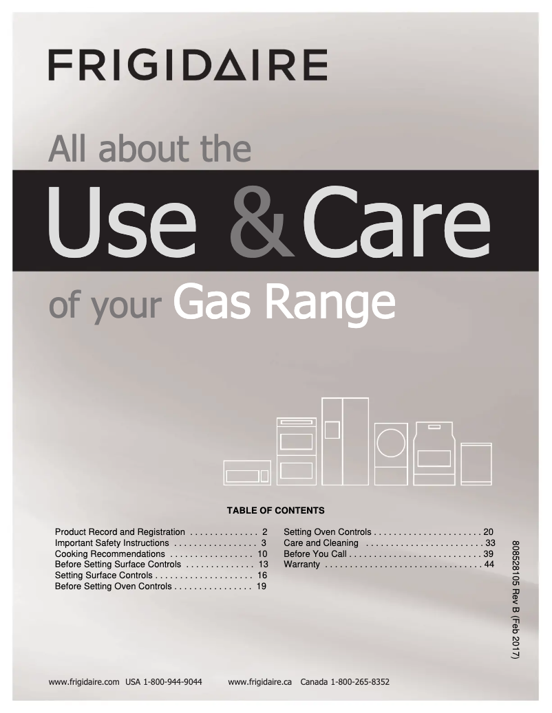 Page 1 de la notice Manuel utilisateur Frigidaire FGGF3047TF