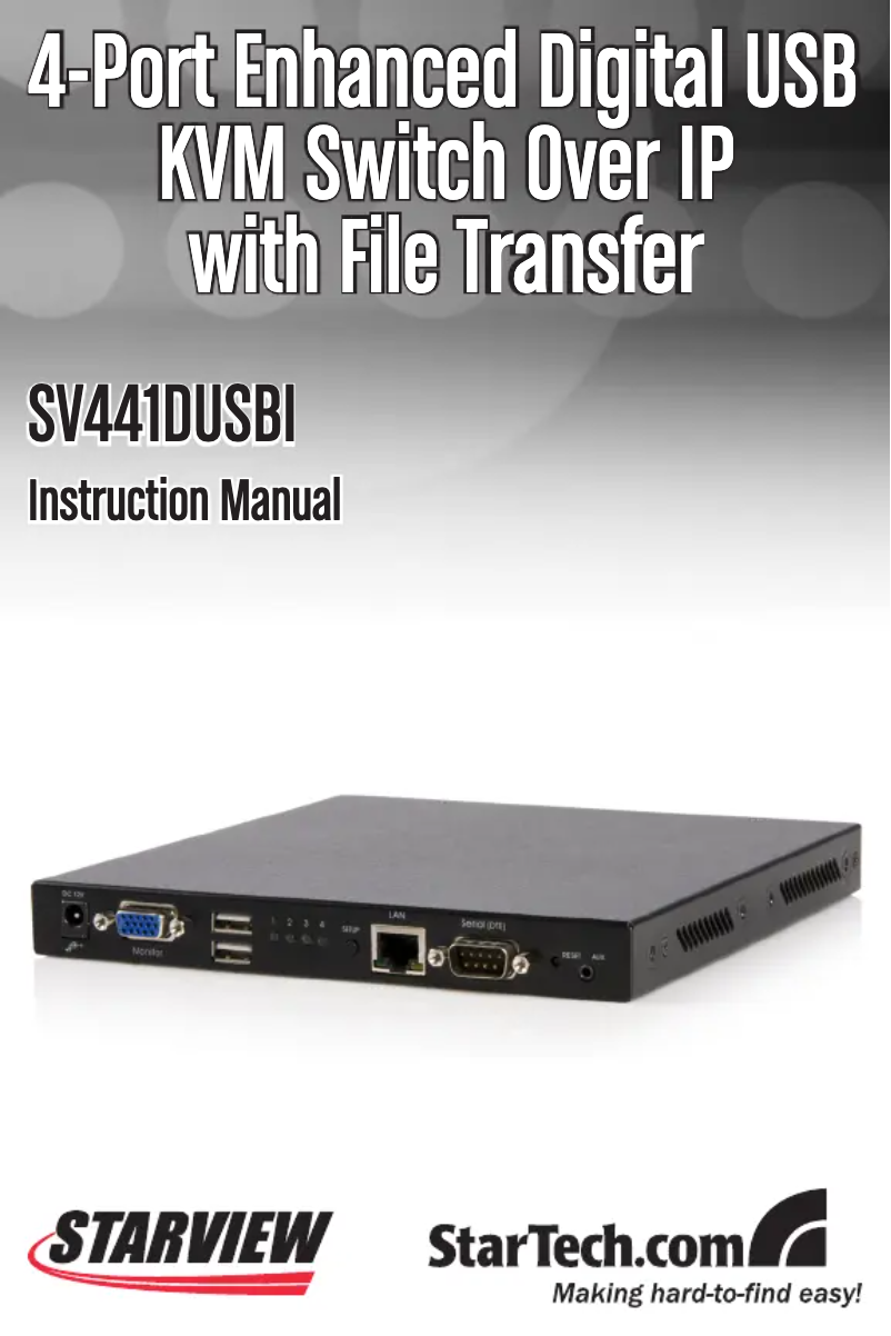 Page n°1 - Manuel utilisateur StarTech.com 4-poort USB VGA IP KVM-Switch met Virtuele Media