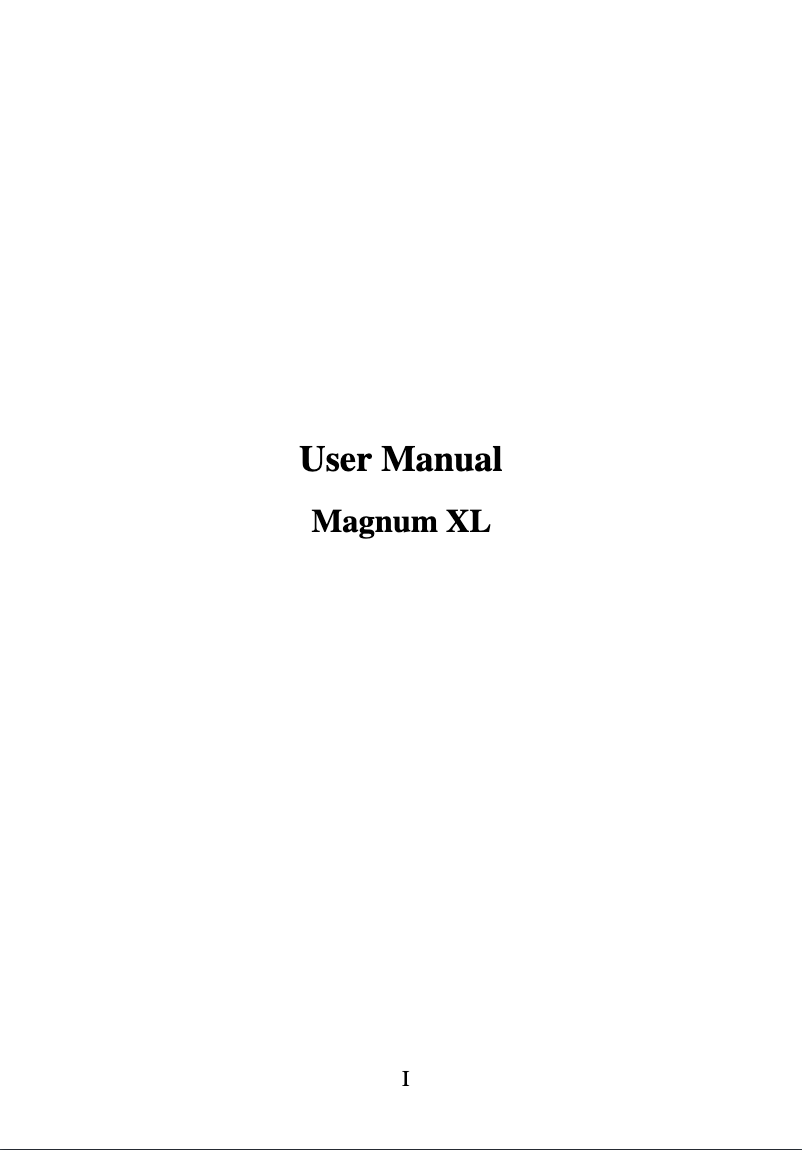 Page n°1 - Manuel utilisateur Lava Magnum XL
