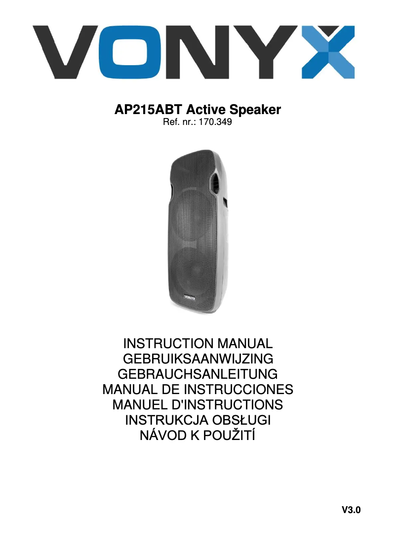 Page n°1 - Manuel utilisateur Vonyx AP215ABT