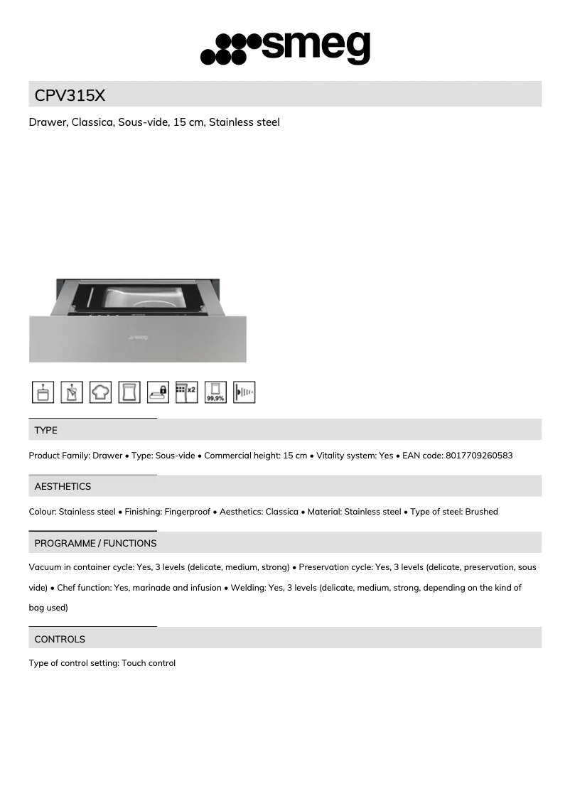 Image de la première page du manuel de l'appareil CPV315X