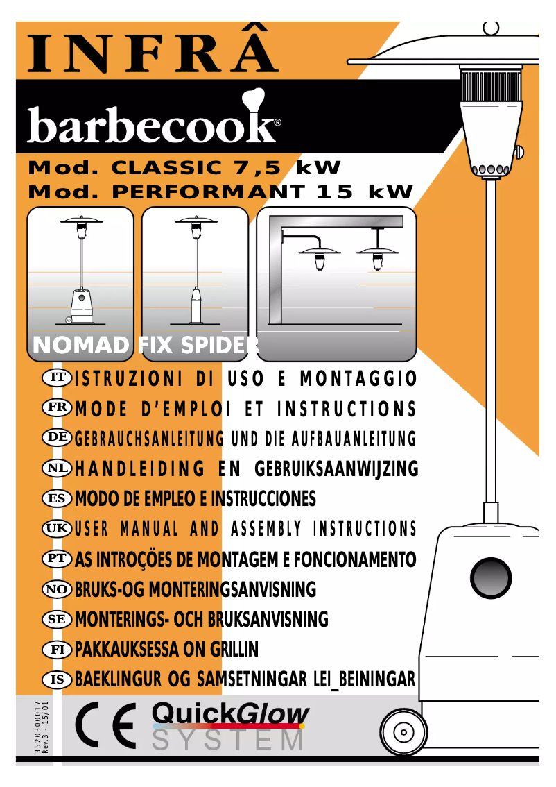 Page 1 of the manual User Manual Barbecook Infra Spider