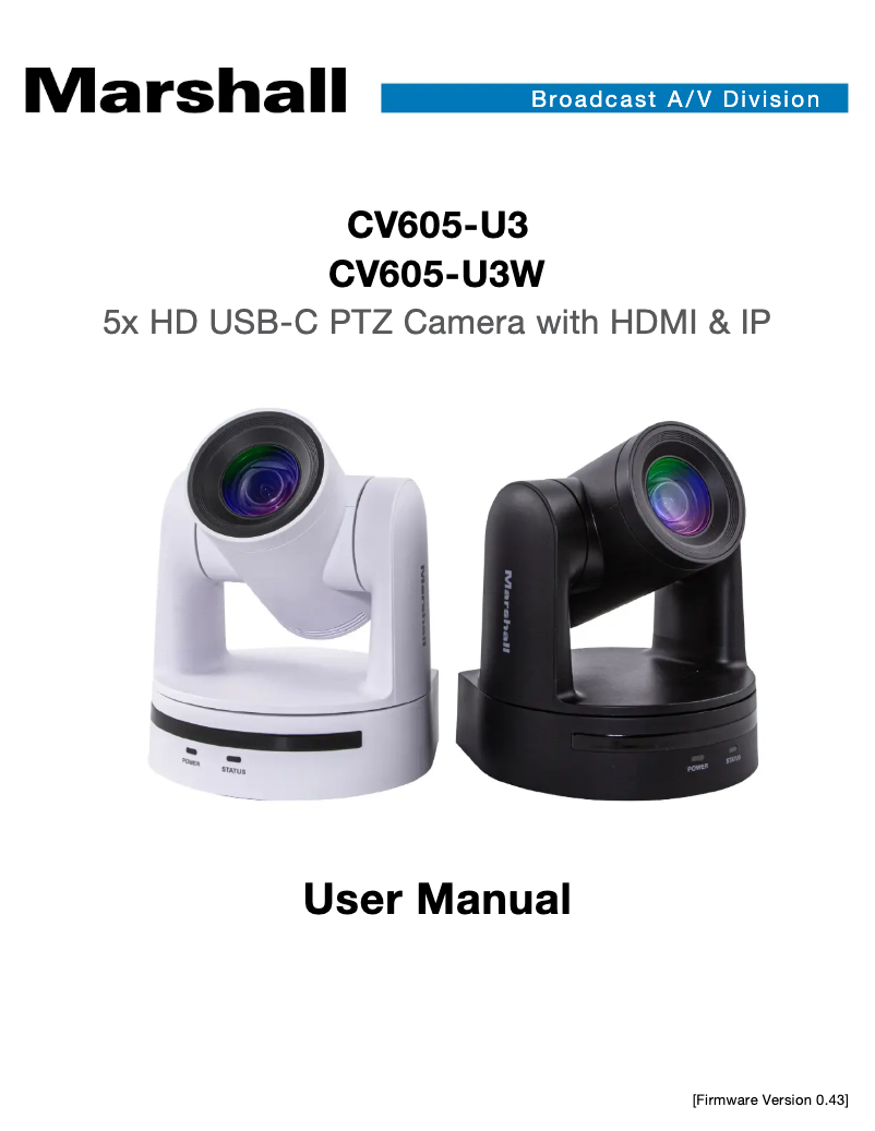 Image de la première page du manuel de l'appareil CV605-U3W