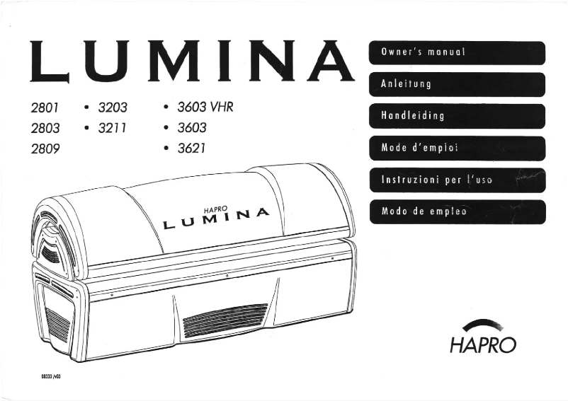 Page 1 de la notice Manuel utilisateur Hapro Lumina 2809