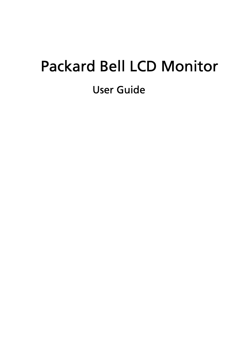 Page n°1 - Manuel utilisateur Packard Bell Maestro 220DXML