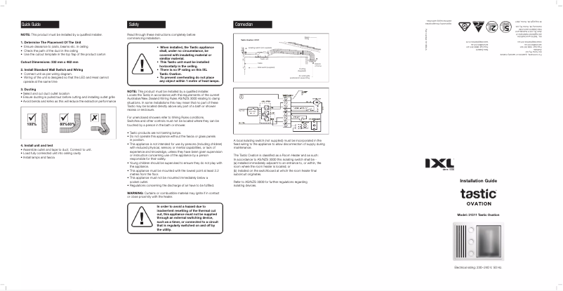 Page 1 de la notice Manuel utilisateur IXL Tastic Ovation