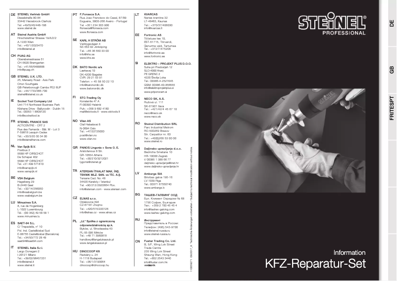 Page 1 de la notice Manuel utilisateur Steinel HG 2320 E