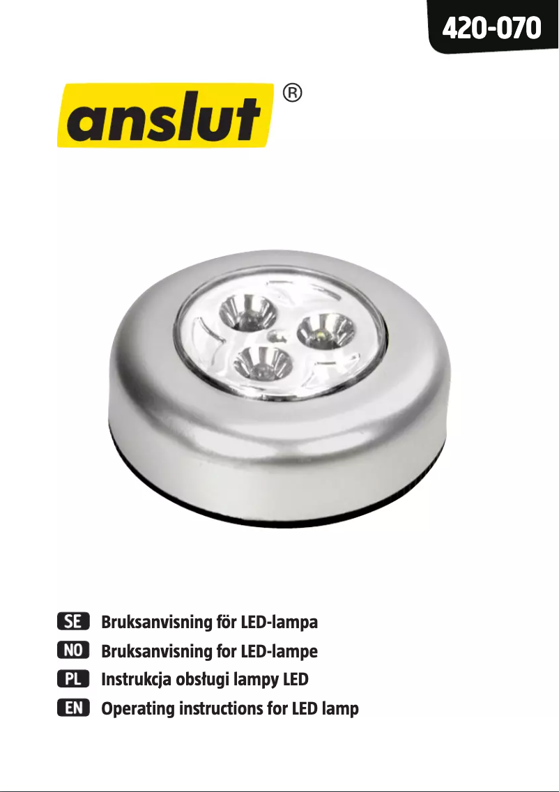 Page n°1 - Manuel utilisateur Anslut 420-070