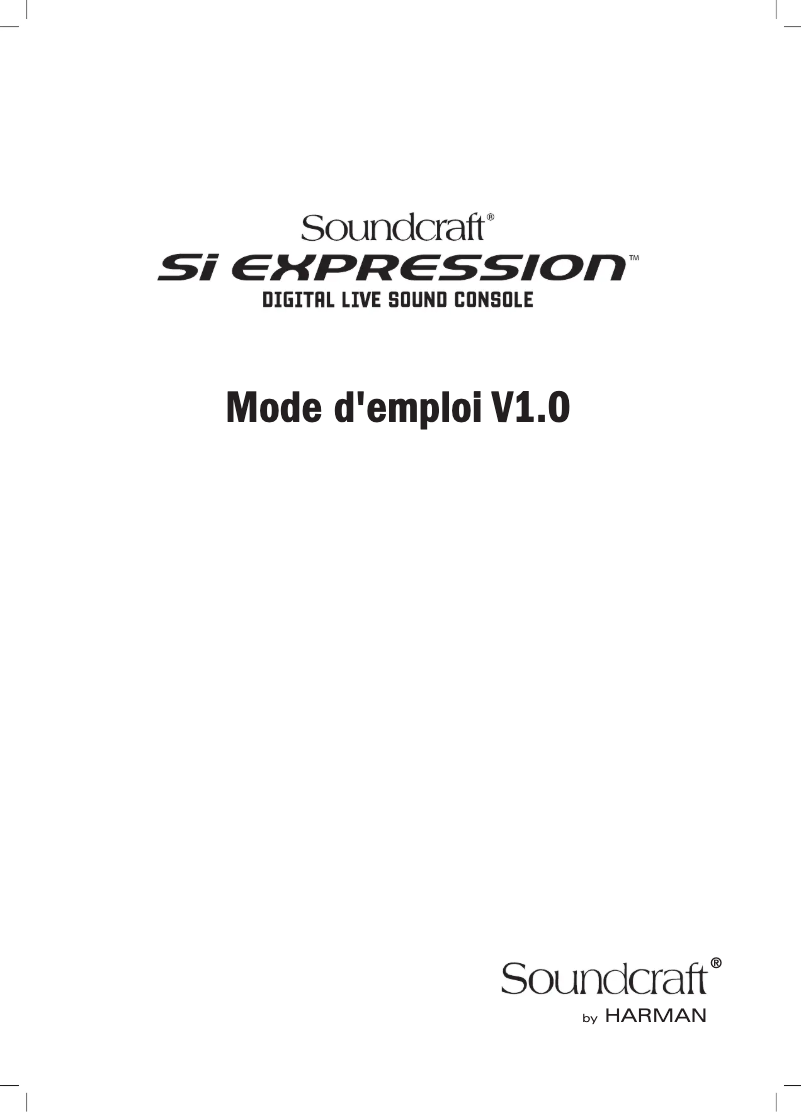 Página 1 del manual Manual de usuario Soundcraft Si Expression 3