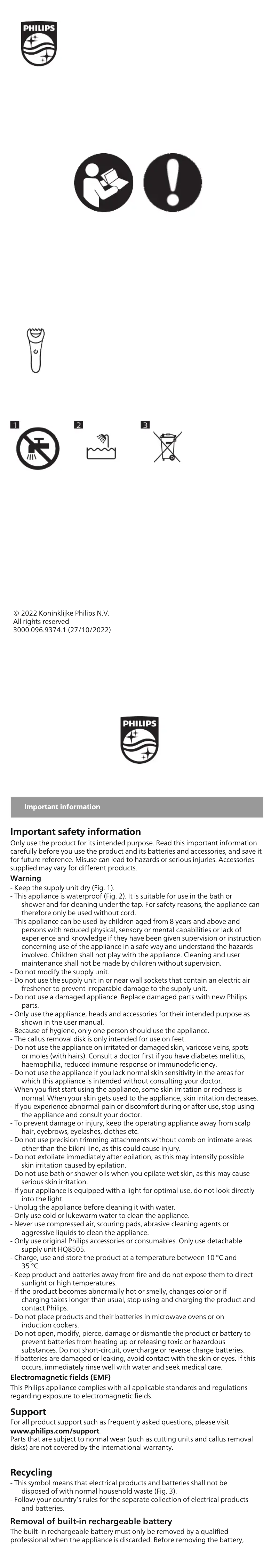 Page 1 de la notice Manuel utilisateur Philips BRE721