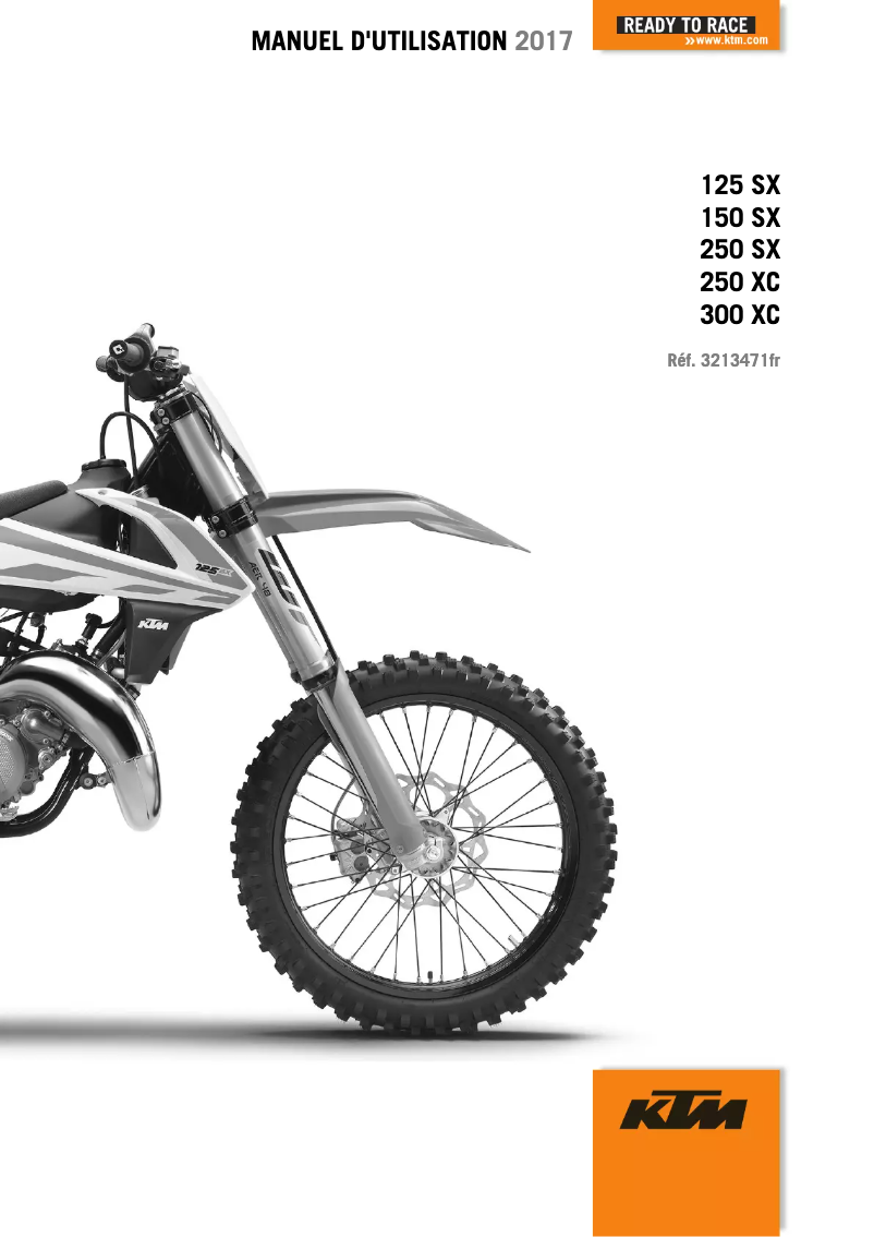 Page 1 de la notice Manuel utilisateur KTM 300 XC (2017)