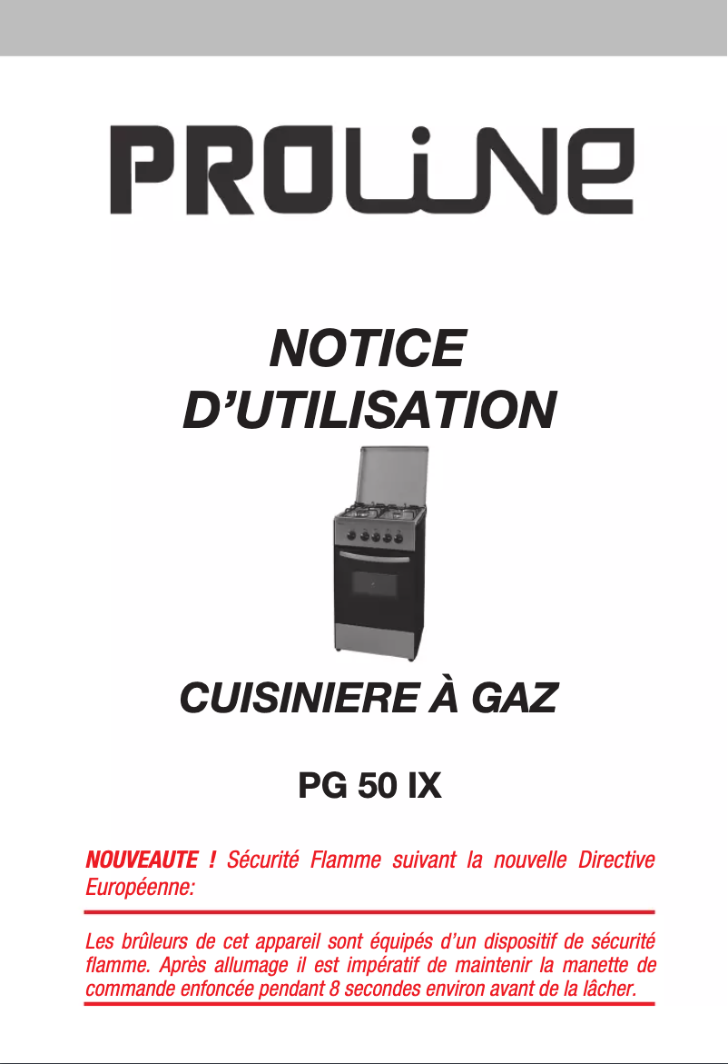 Page 1 de la notice Manuel utilisateur Proline PG 50 IX
