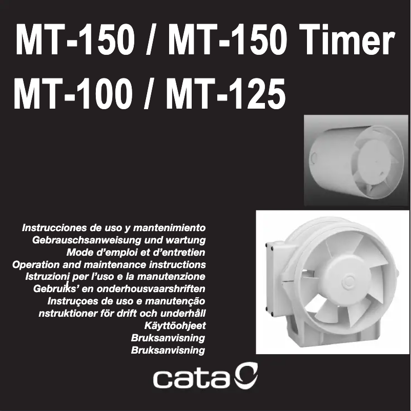 Page n°1 - Manuel utilisateur CATA MT-150