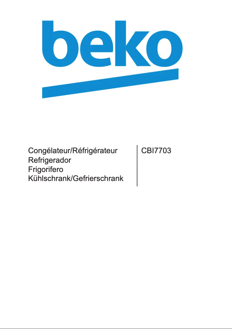 Page n°1 - Manuel utilisateur Beko CBI 7703