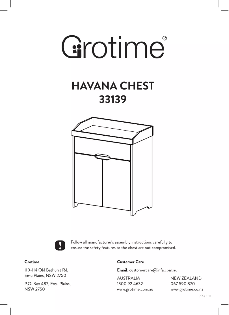 Página 1 del manual Manual de usuario Grotime Havana Chest
