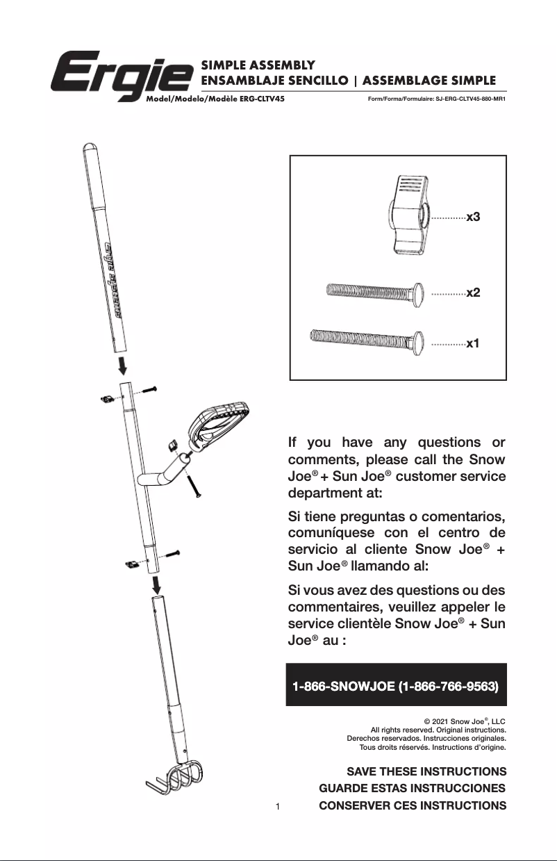Page 1 de la notice Manuel utilisateur Ergie ERG-CLTV45