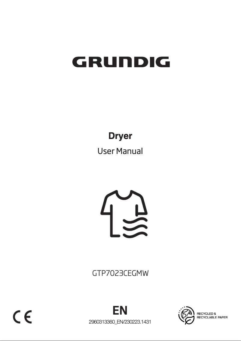 Page 1 de la notice Manuel utilisateur Grundig GTP 7023 CEGMW