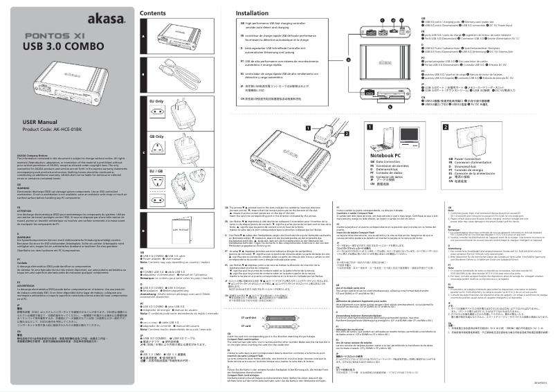 Page 1 de la notice Manuel utilisateur Akasa Pontos X1