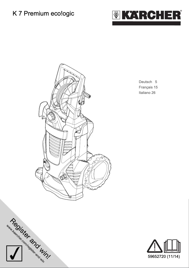 Page 1 of the manual User Manual Kärcher K7 Premium eco!ogic Home