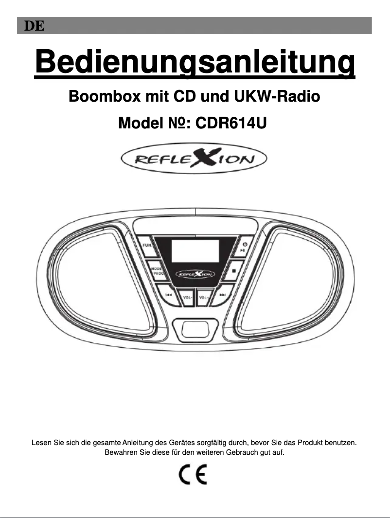 Image de la première page du manuel de l'appareil CDR614U