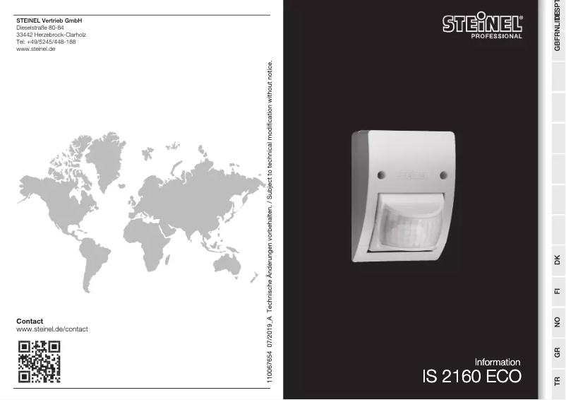 Image de la première page du manuel de l'appareil IS 2160 ECO