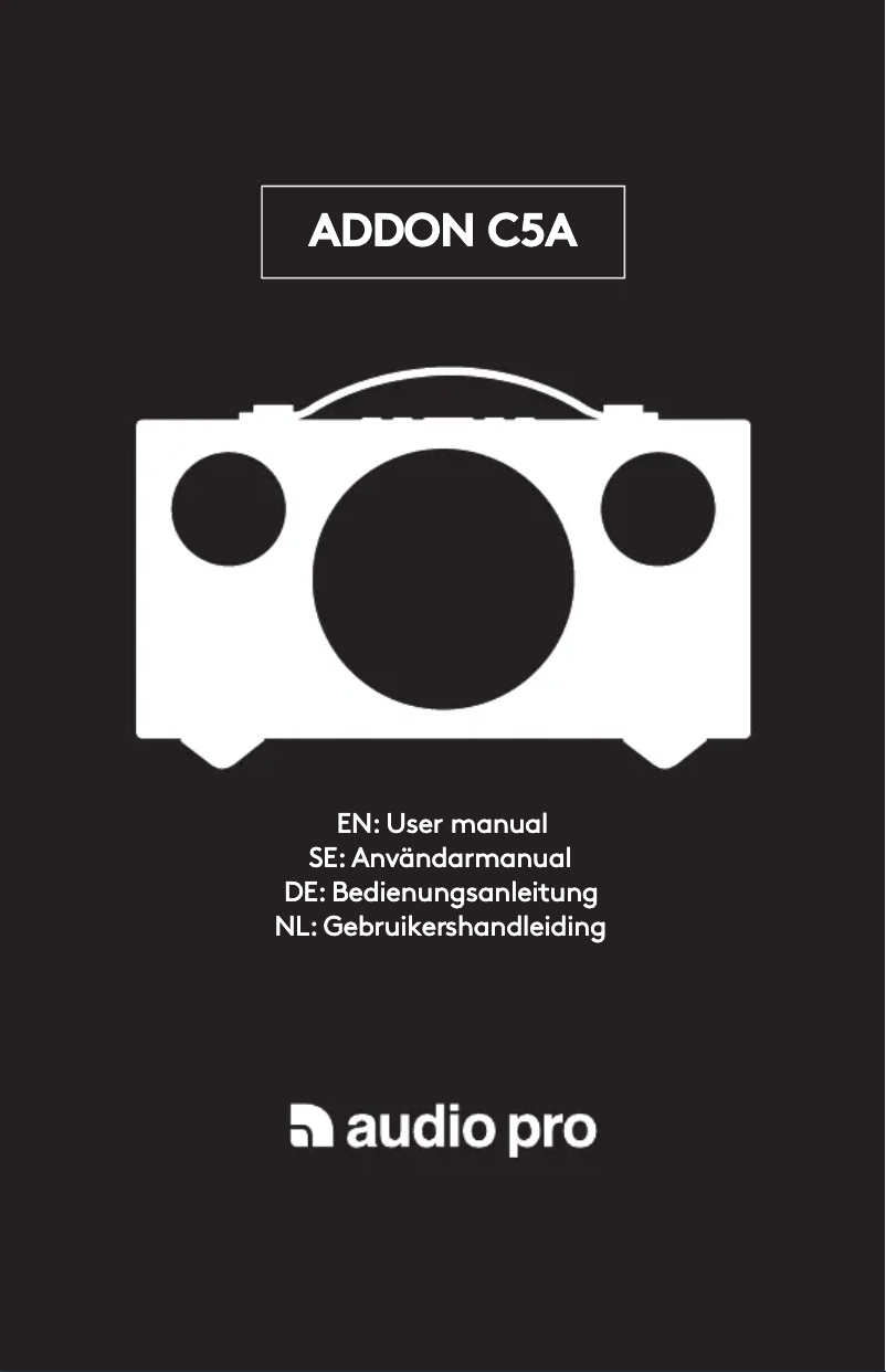 Page 1 of the manual User Manual Audio Pro Addon C5A