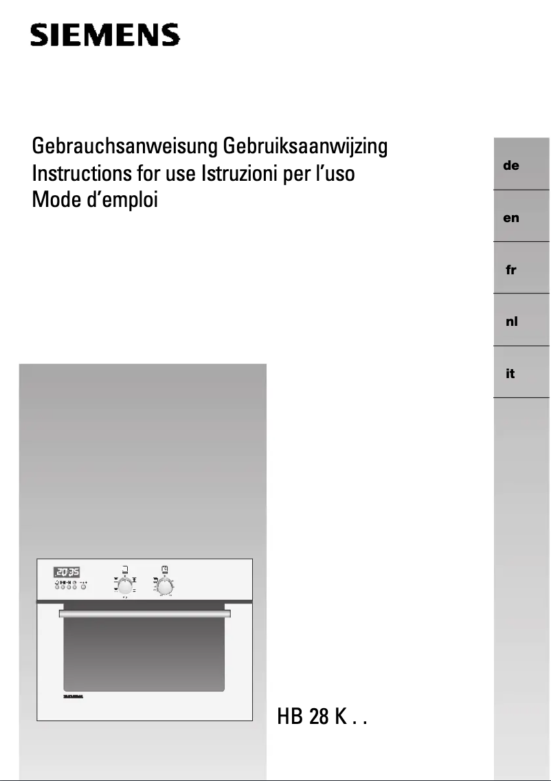 Page 1 de la notice Manuel utilisateur Siemens HB28K55