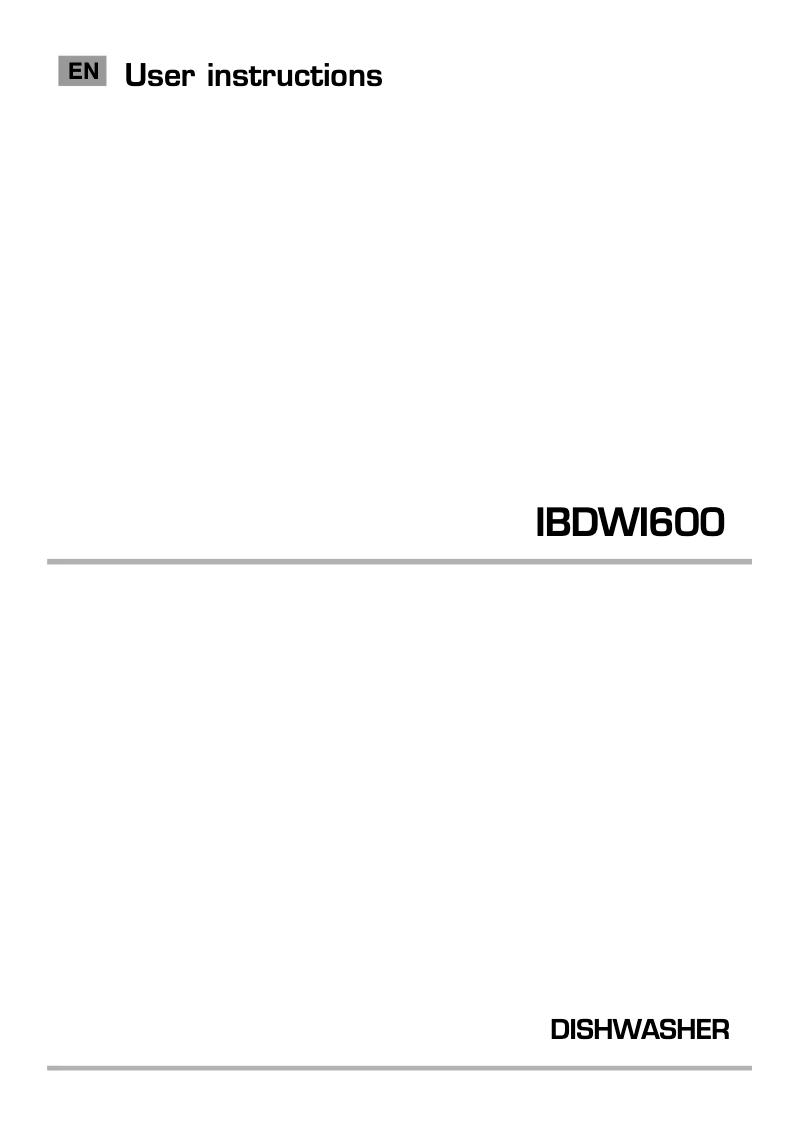 Image de la première page du manuel de l'appareil IBDWI 600