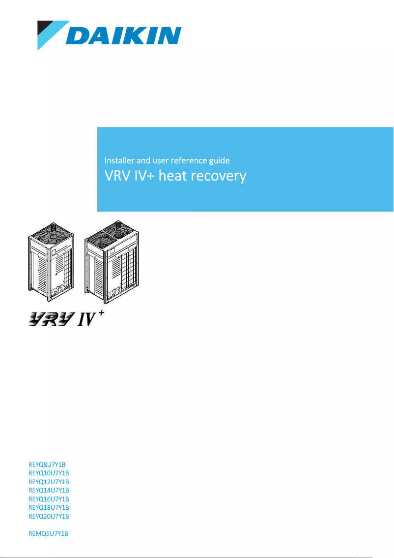 Image de la première page du manuel de l'appareil REYQ8U7Y1B