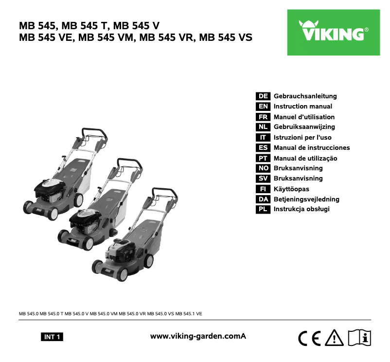 Page n°1 - Manuel utilisateur Viking MB 545 VE