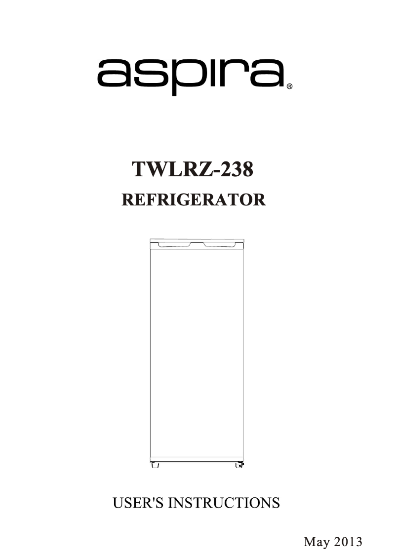 Page 1 de la notice Manuel utilisateur Aspira TWLRZ 238
