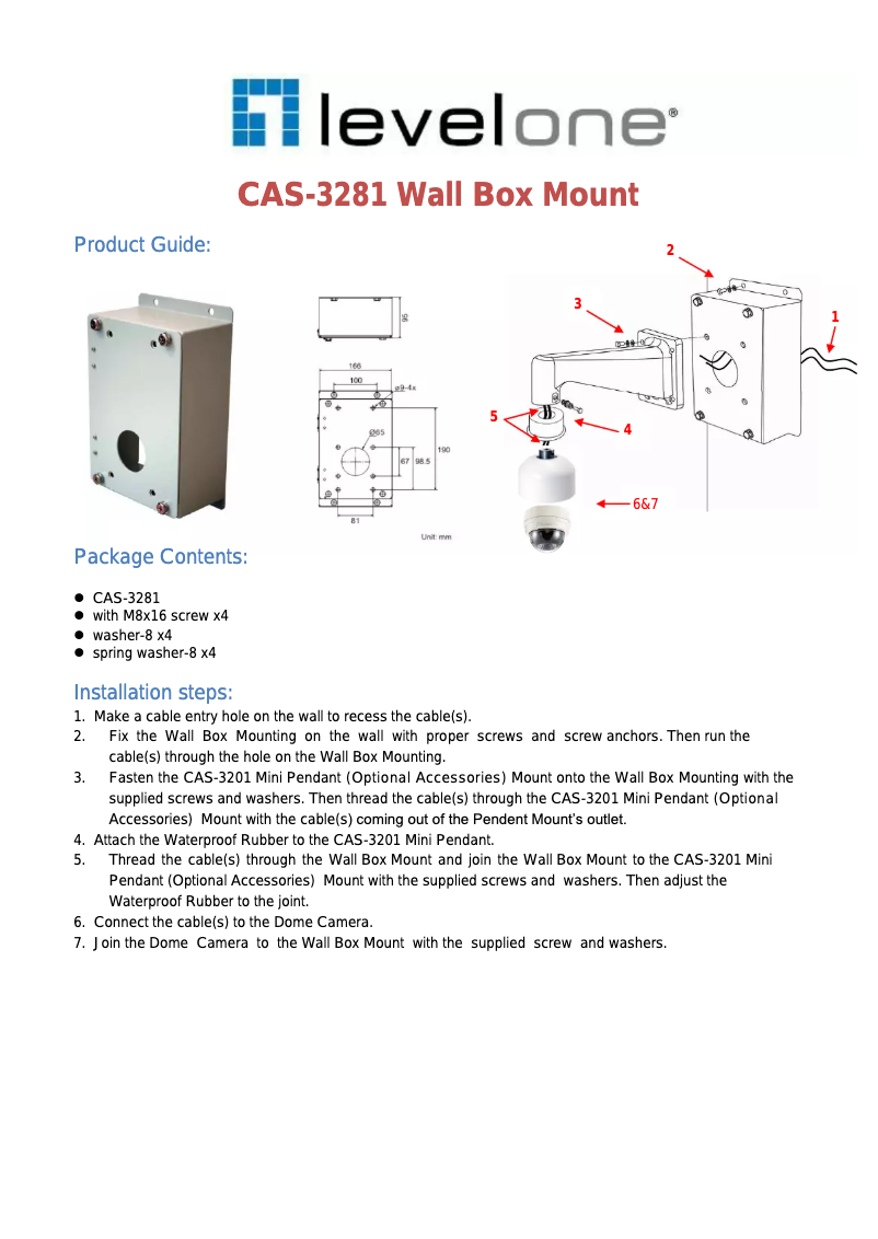 Page 1 de la notice Manuel utilisateur LevelOne CAS-3281