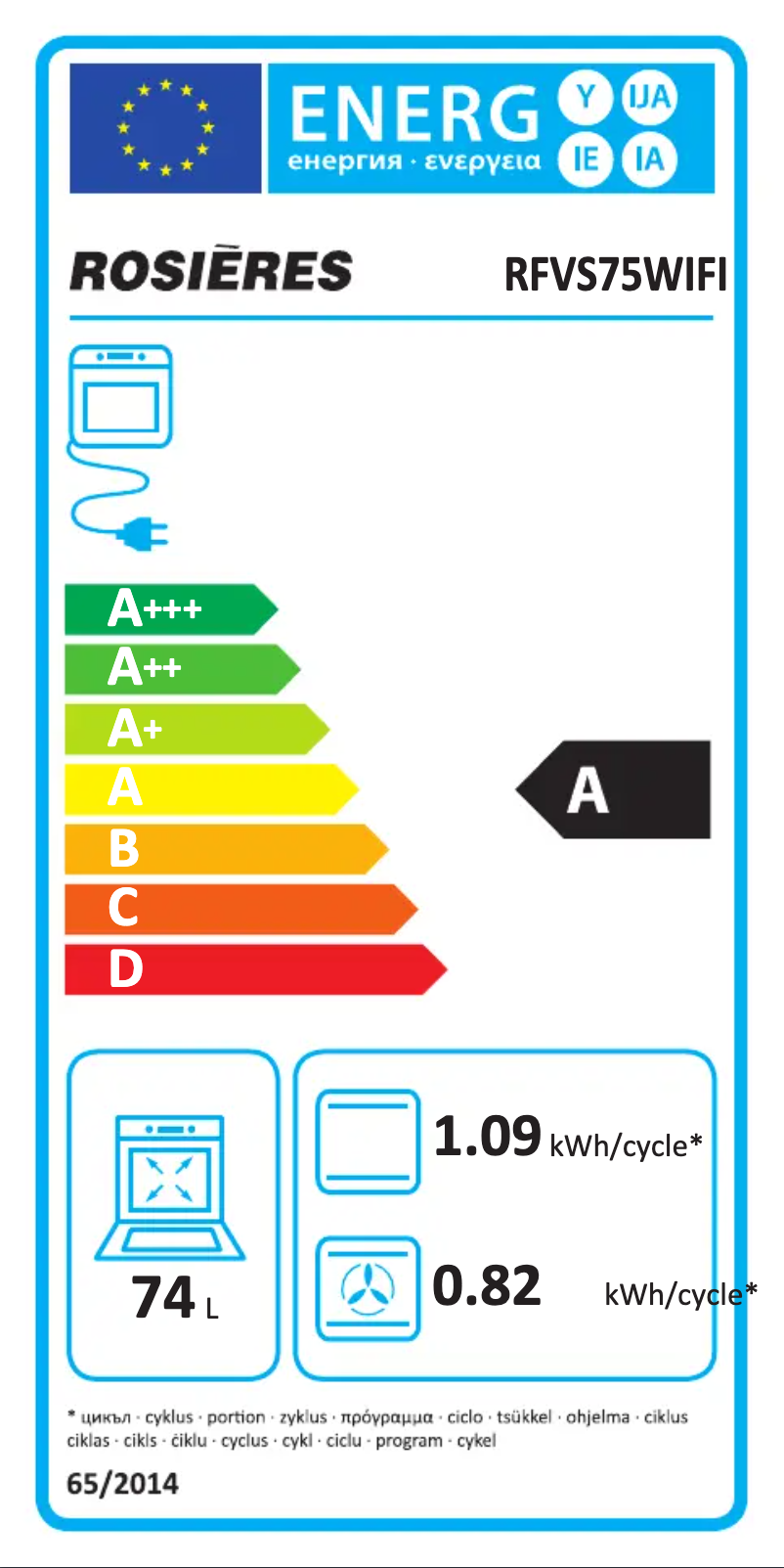 Image de la première page du manuel de l'appareil RFVS 75 WIFI