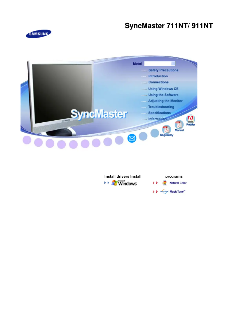 Page 1 de la notice Manuel utilisateur Samsung SyncMaster 711NT