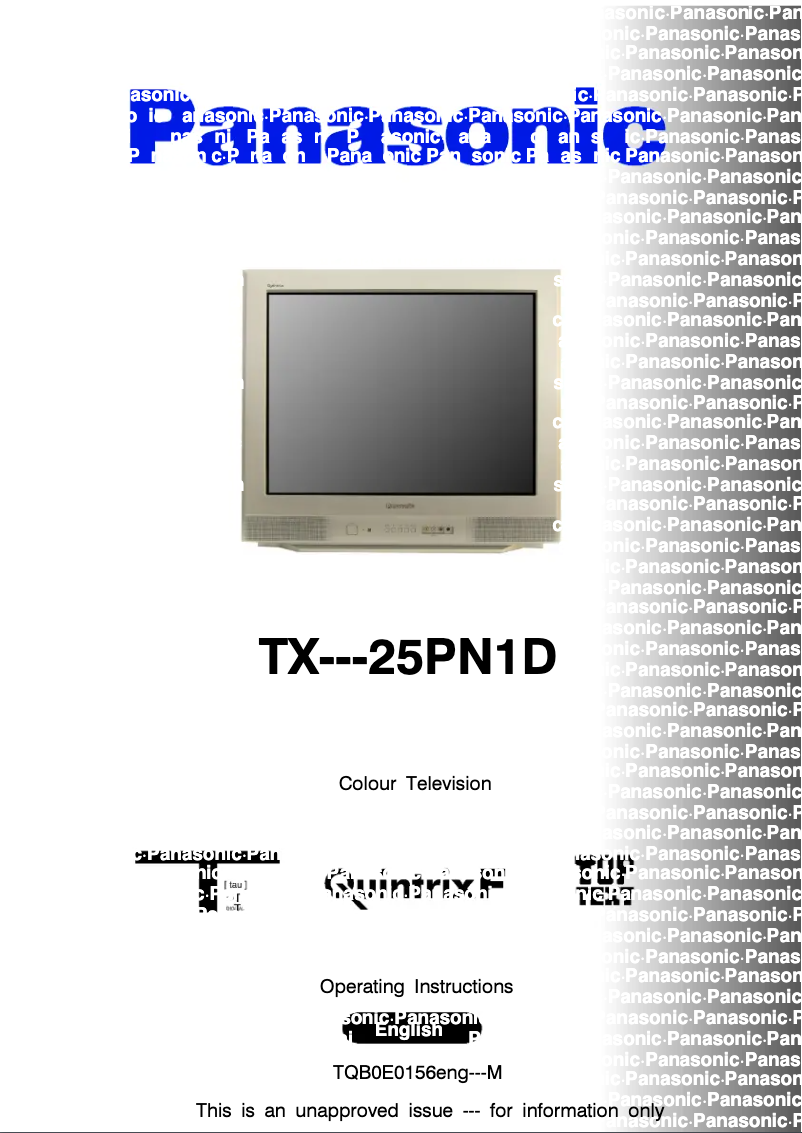 Image de la première page du manuel de l'appareil TX-25PN1D