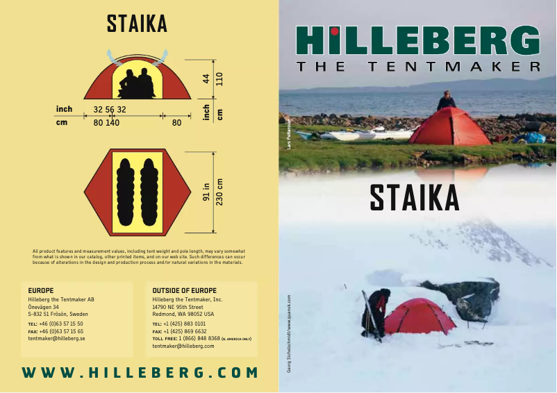 Page n°1 - Manuel utilisateur Hilleberg Staika