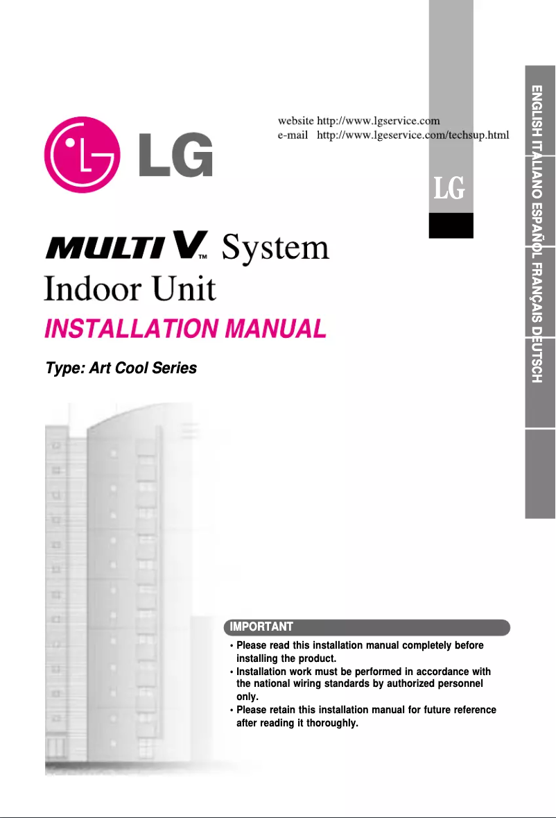 Page 1 de la notice Guide d'installation LG ARNU12GSPM1