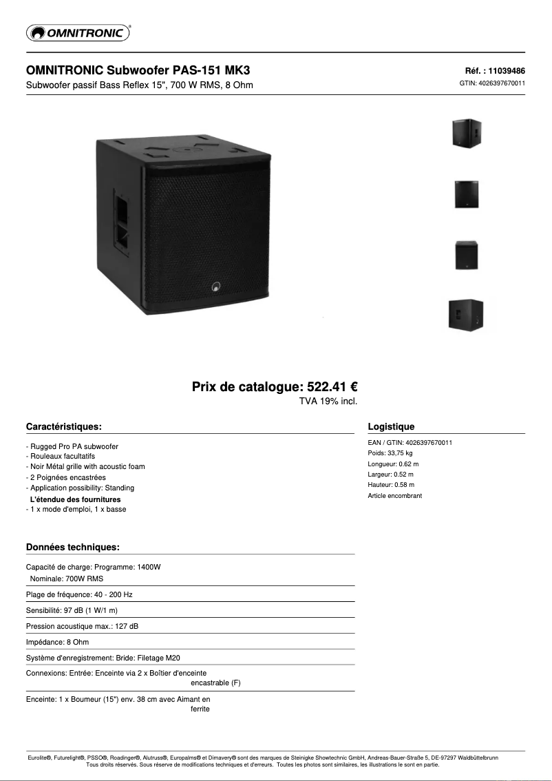 Image de la première page du manuel de l'appareil PAS-151 MK3