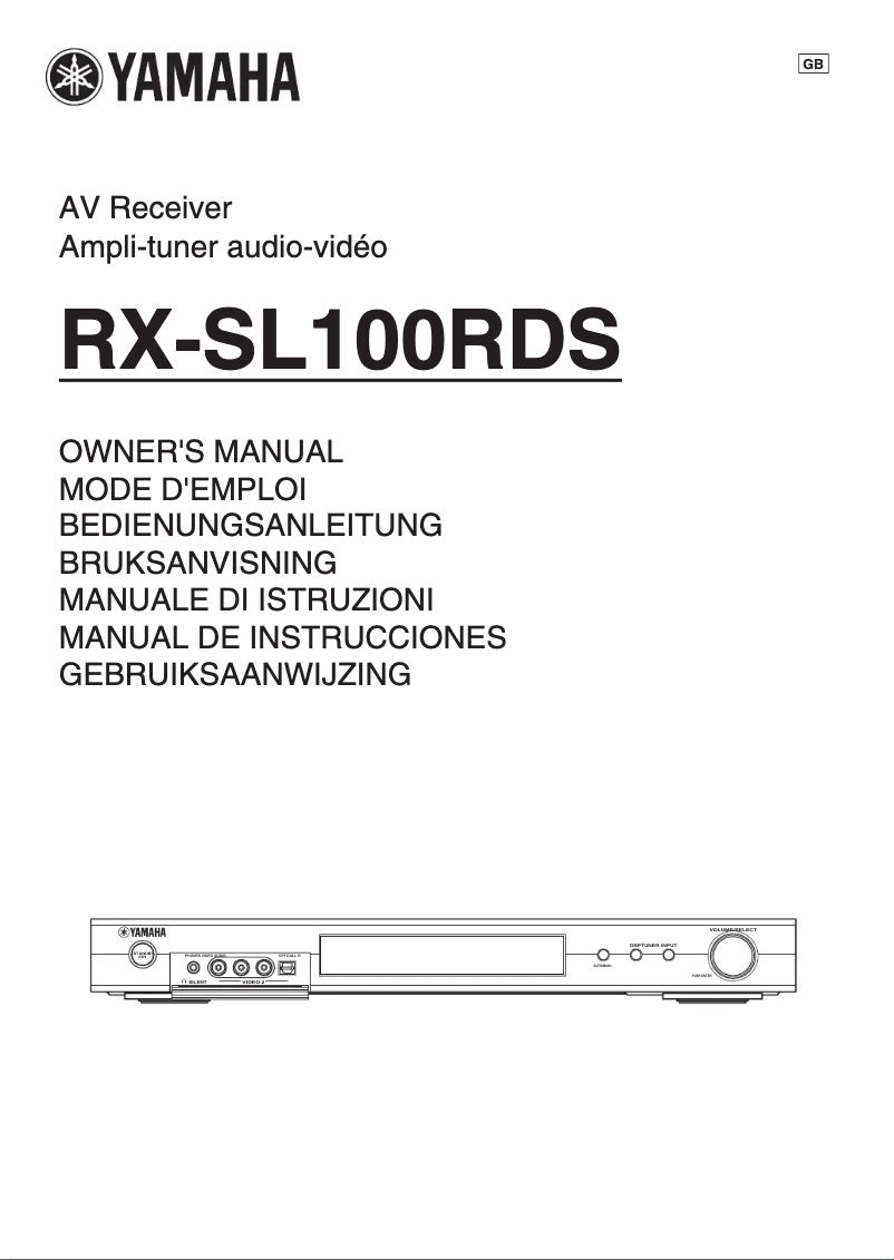 Page 1 de la notice Manuel utilisateur Yamaha RX-SL100