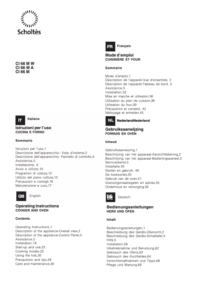 Image de la première page du manuel de l'appareil CI 66M A