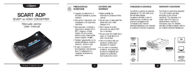 Página 1 del manual Manual de usuario Ridem SCART ADP
