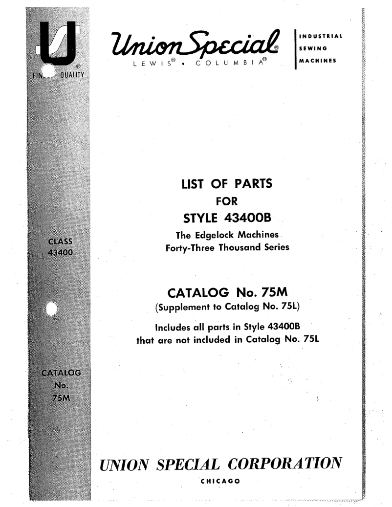Page n°1 - Manuel utilisateur Union Special 43400B