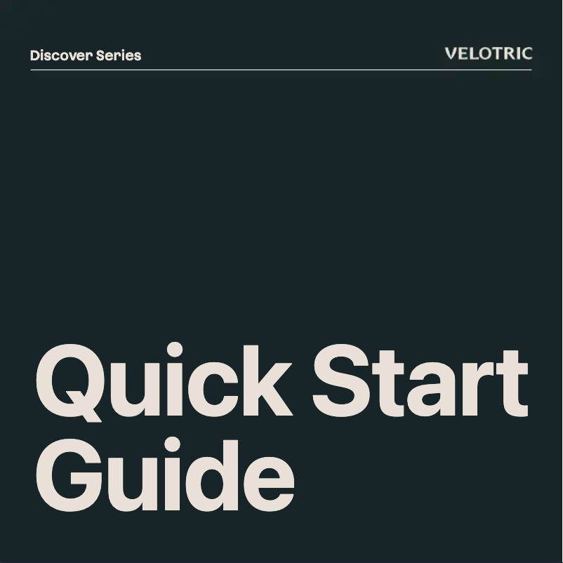 Page 1 de la notice Guide de démarrage rapide Velotric Discover 1