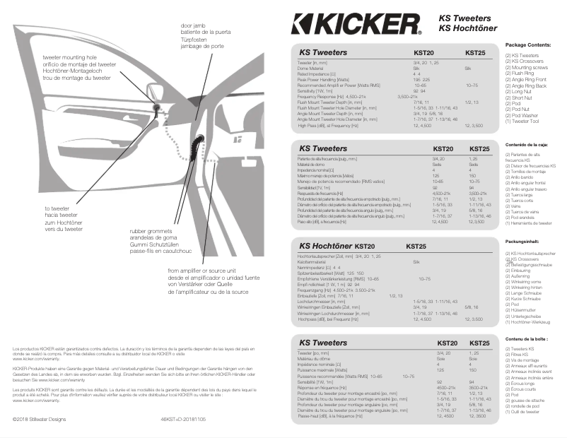 Página 1 del manual Manual de usuario Kicker 46KST2004