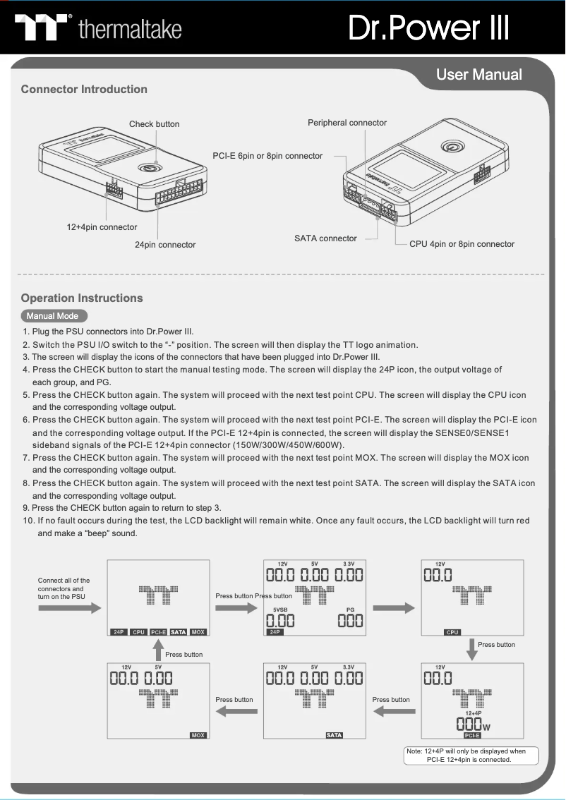 Page 1 de la notice Manuel utilisateur Thermaltake Dr. Power III