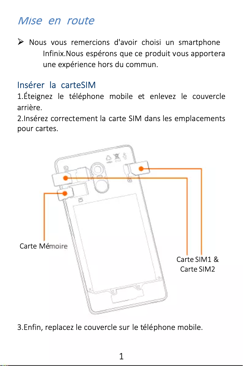 Page n°1 - Manuel utilisateur Infinix X557