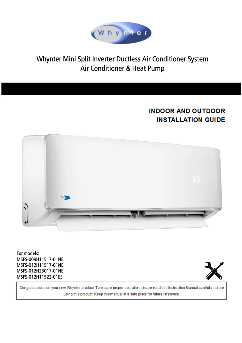 Image de la première page du manuel de l'appareil MSFS-009H11519-01NE