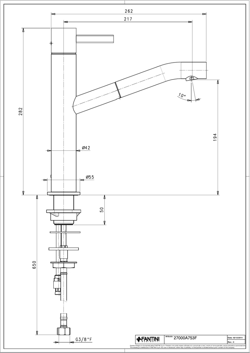 Page 1 de la notice Fiche technique AboutWater A753F