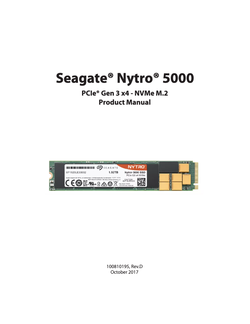 Image de la première page du manuel de l'appareil Nytro 5000 NVMe